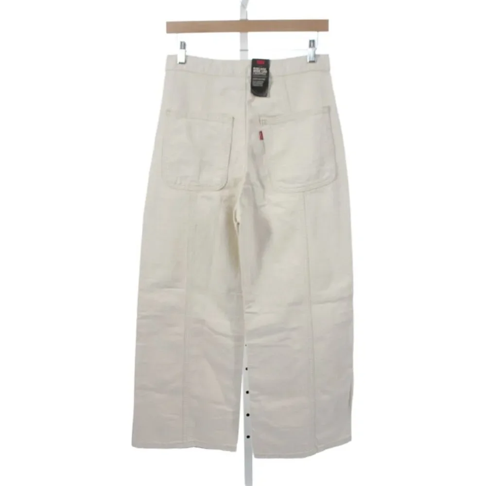 Levis Womens Cropped High Rise Beige Cotton Pants Size 27